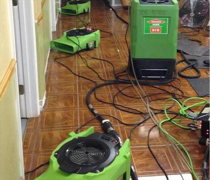 LGR dehu and air movers drying office